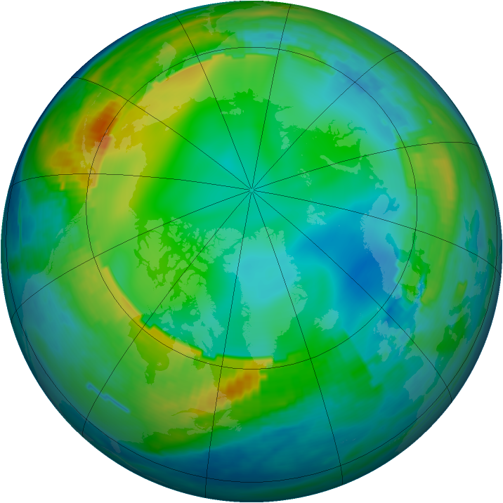 Arctic ozone map for 02 December 1988